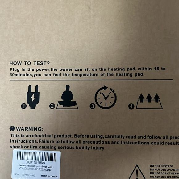 VEEHOO PET HEATING‎ PAD INDOOR/ OUTDOOR  80X60CM - Picture 9 of 9